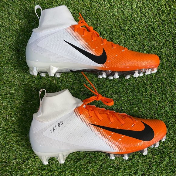 Nike Vapor Untouchable 3 White Orange Football Cleats AO3021-118 Mens 12.5 NEW - Picture 7 of 10